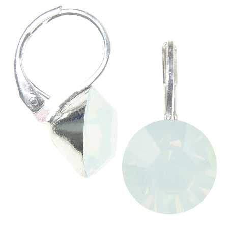 8mm Ohrringe mit Swarovski Kristall in der Farbe Weiser Opal